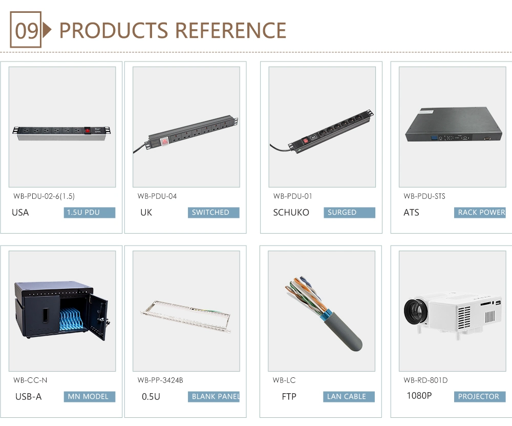 Network Rack Cabinet Mount IEC Series PDU Power Strip