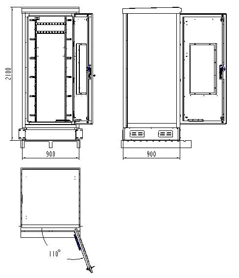 Waterproof Outdoor IP55 IP65 19 Rack Telecom Electrical Enclosure Cabinet