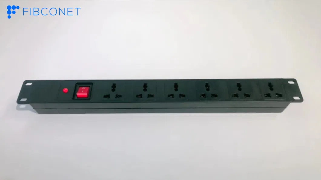 Rack Mounts 6port 10A Output 19-Inch 1u Height Industrial Standard Socket PDU