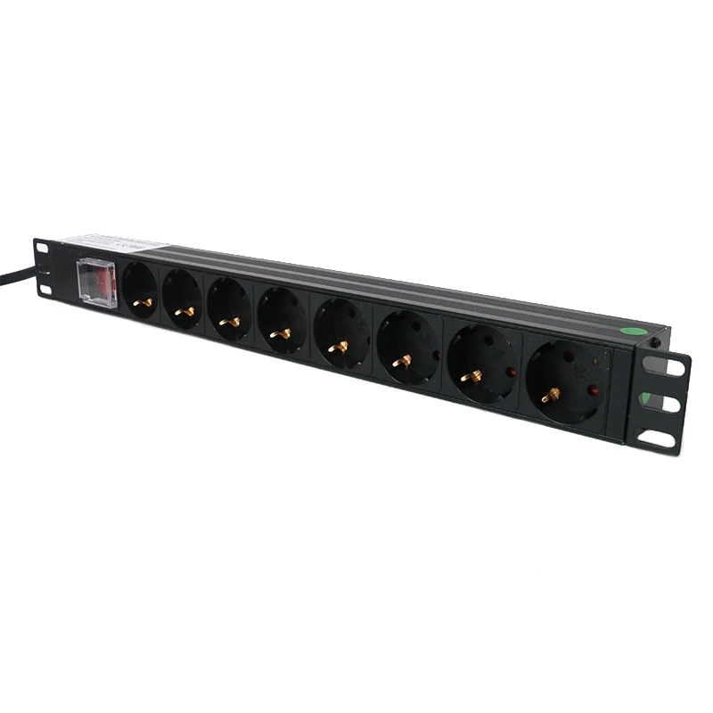 1u 19" Rack Mount 6 Way Euro 8 Ports Euro PDU